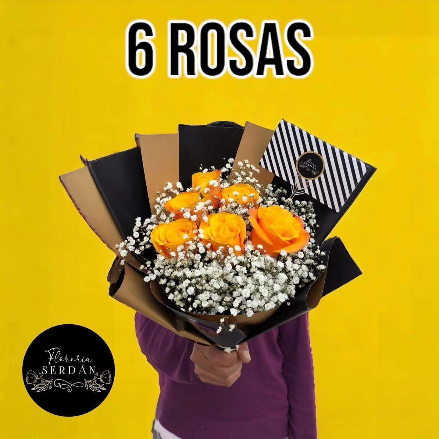 6 rosas amarillas